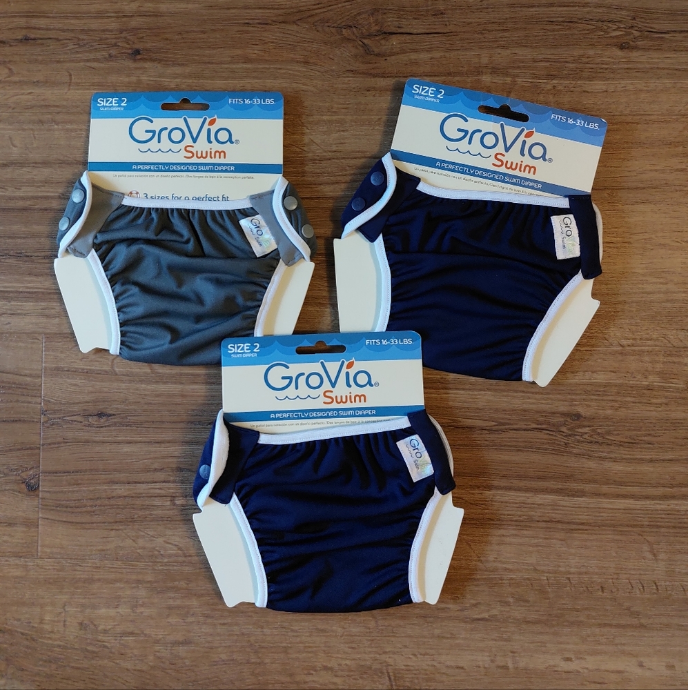 NEW Grovia Size 2 - Cloth Diaper, set of 3